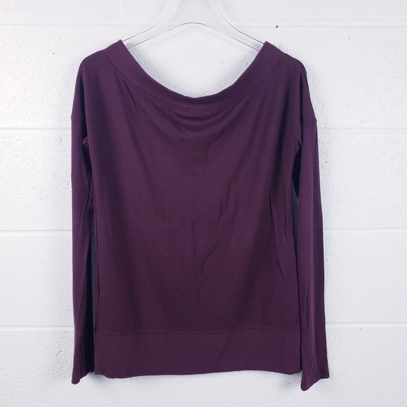 ATHLETA Studio Barre Sweatshirt Pullover Modal Stretch Cabernet Size Small - Picture 2 of 8